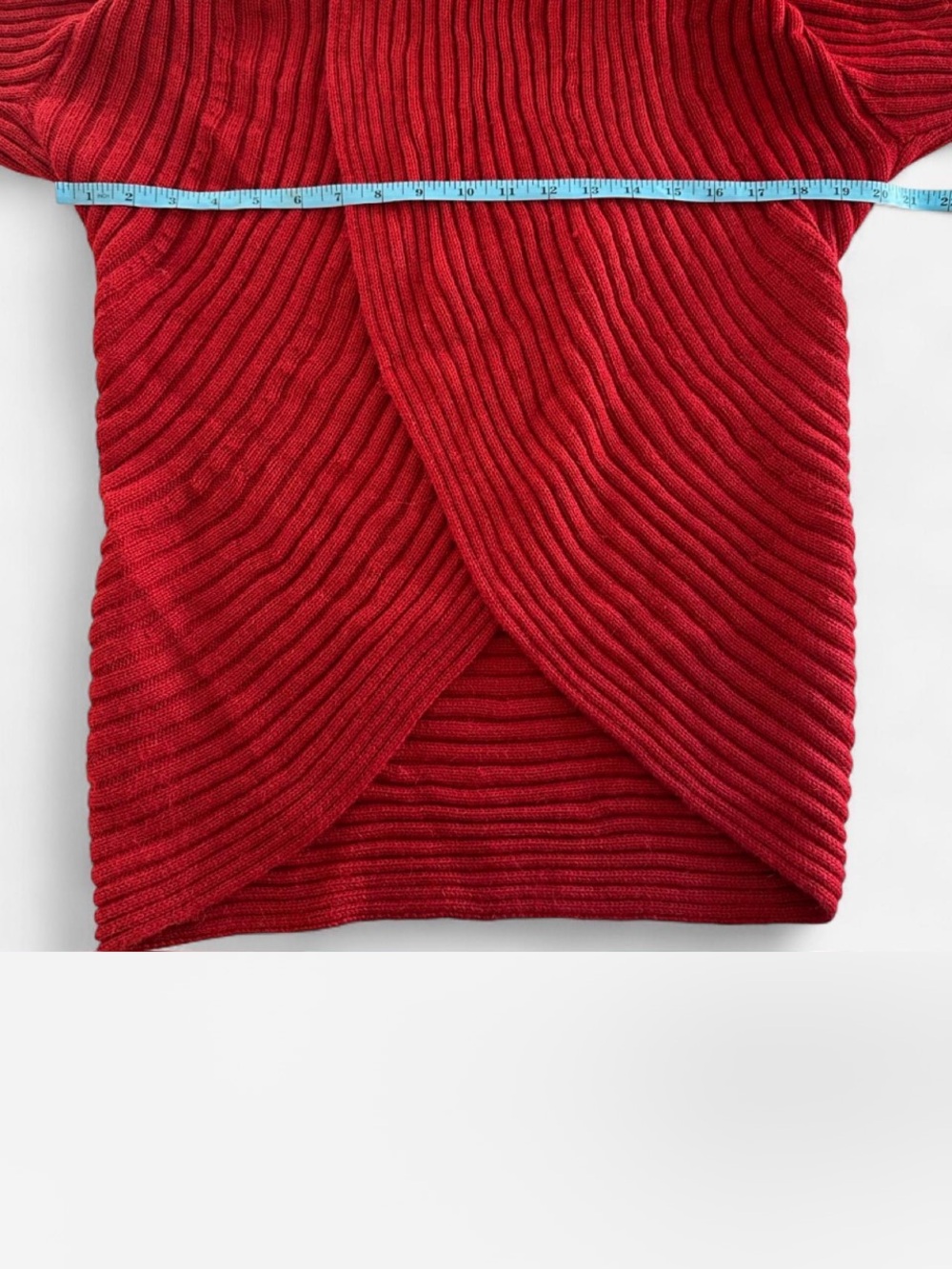 Peruvian Link Alpaca Ribbed Open-Front Red Cardigan Sweater - Picture 6 of 7